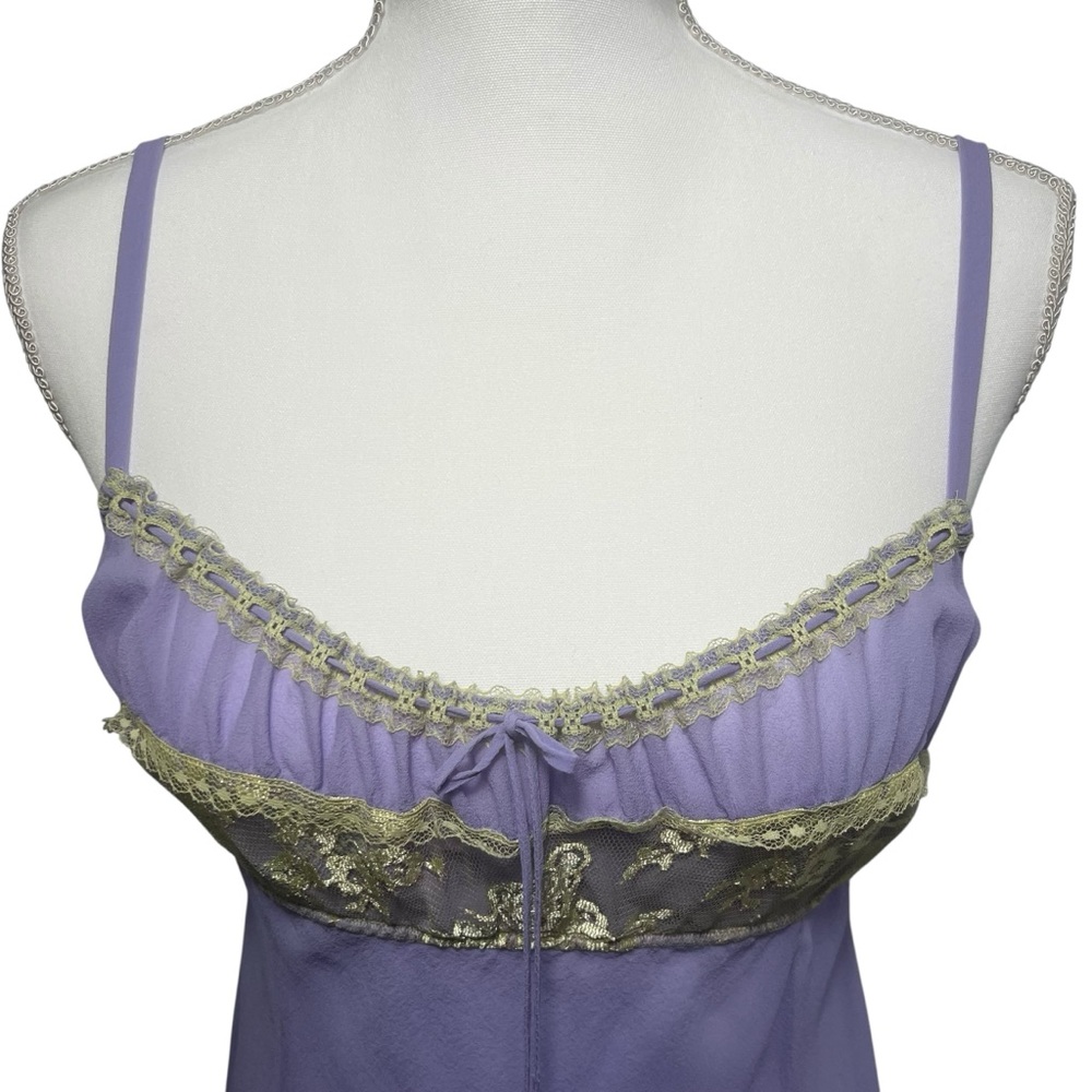 Y2K Victoria's Secret 100% Silk Milkmaid Chemise Paris Hilton Slip Dress Size L - Picture 3 of 12